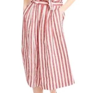 J. Crew Red and White Striped Skirt with pockets